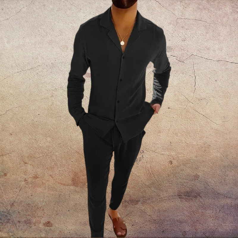 Ensemble Lin en Mélange de Coton Homme