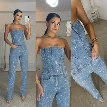 Ensemble Pantalon à Paillettes Femme
