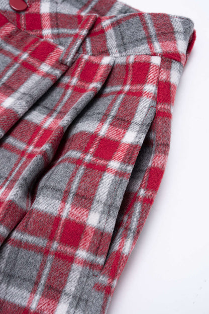 Ensemble Pantalon Large à Carreaux Femme