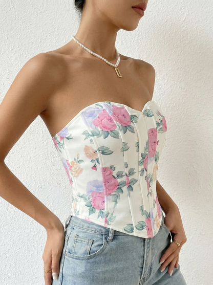 Ruœgy Bustier Court Rose Femme