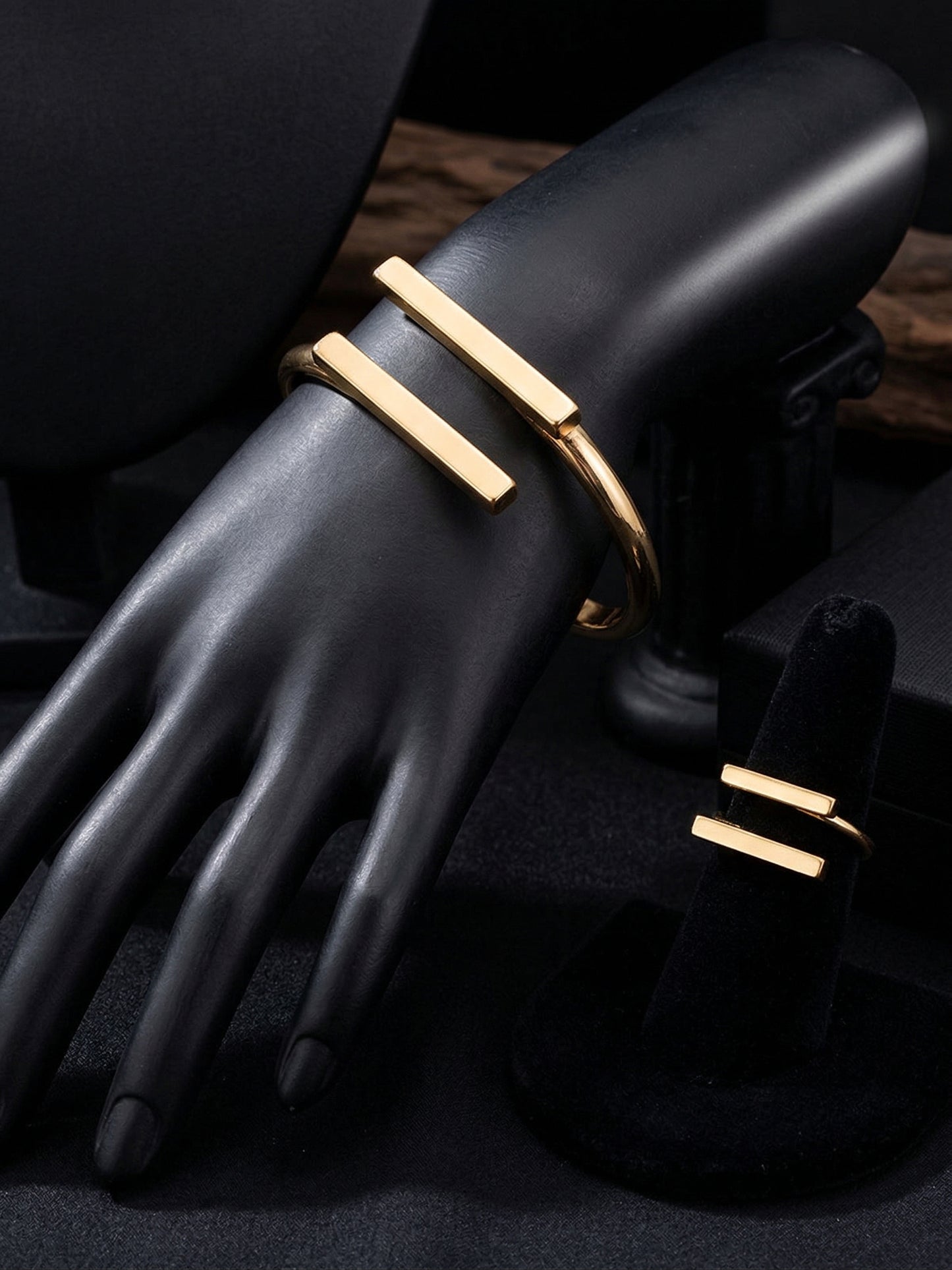 Ruœgy Ensemble Bague Et Bracelet En Or Femme