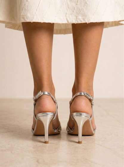Ruœgy Talons Slingback Bout Ouvert à Nœud Femme