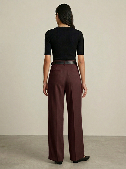 Ruœgy Pantalon Haute á Jambes Larges Femme
