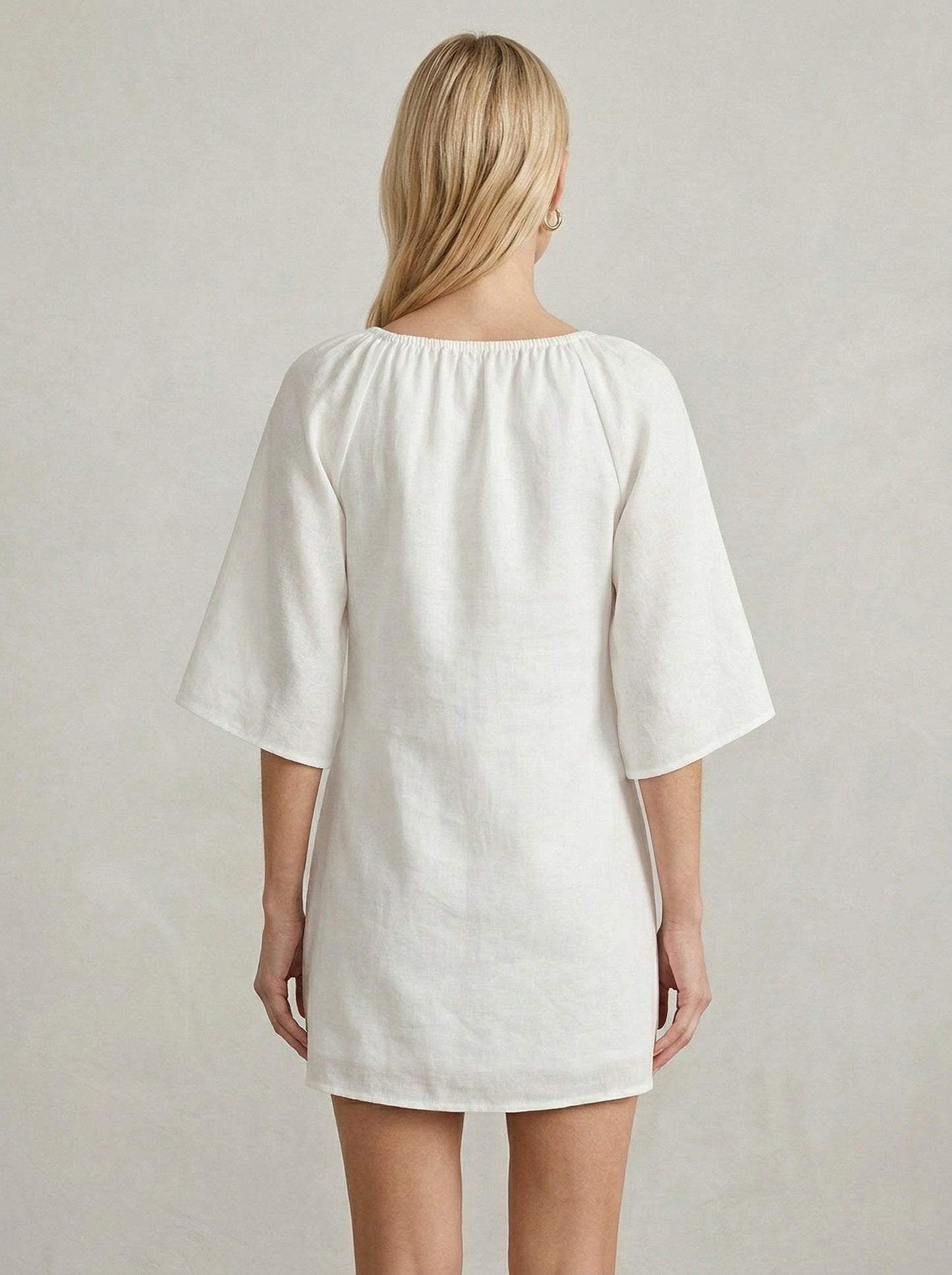 Ruœgy Robe Courte En Lin à Épaules Dénudées Femme