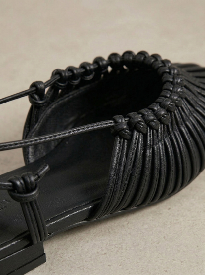 Ruœgy Sandales Cuir Tressé À Lacets Femme