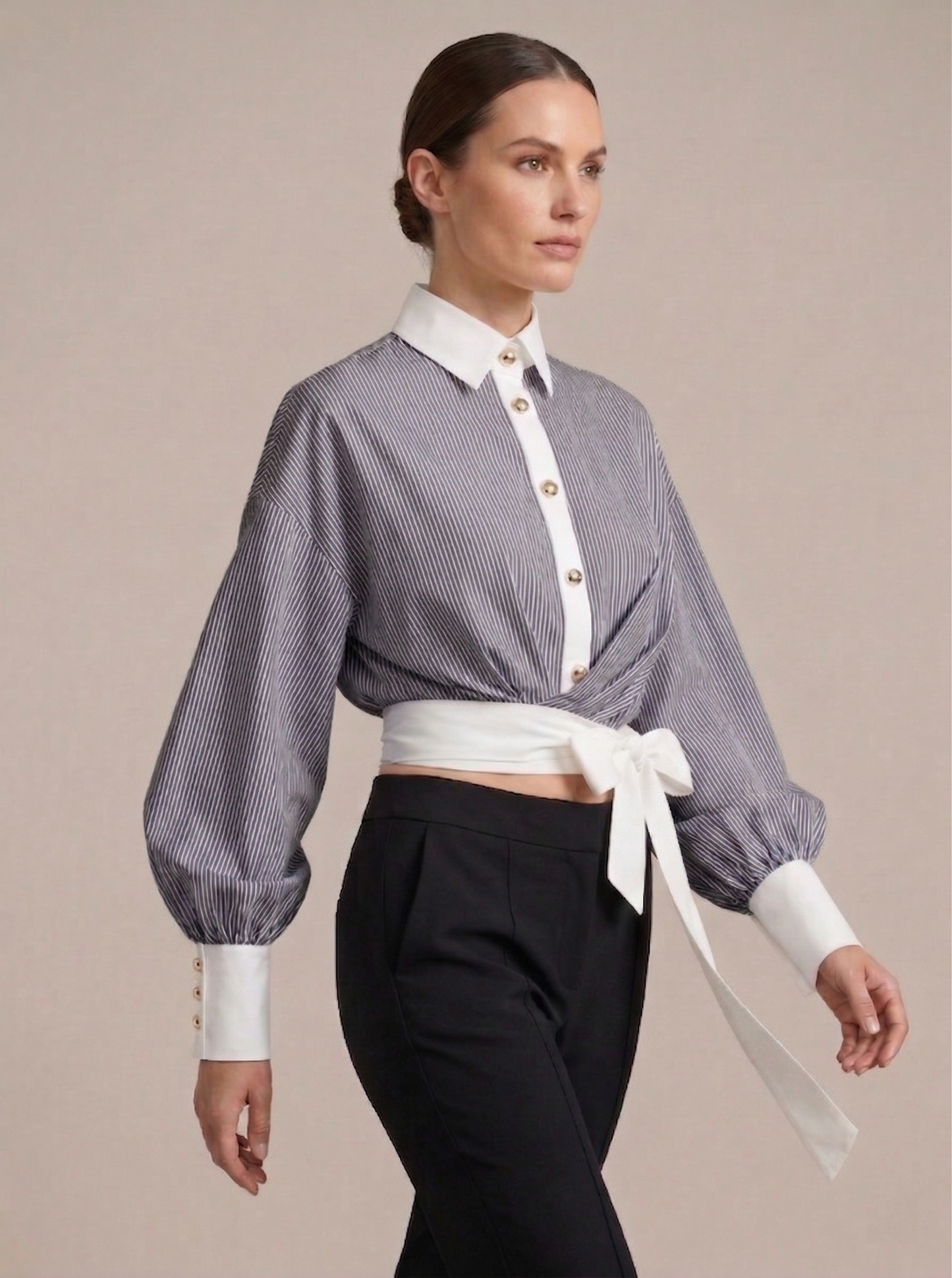 Ruœgy Chemise Rayée Ceinturée Femme