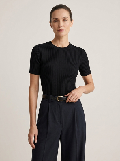 Ruœgy Pantalon Haute á Jambes Larges Femme