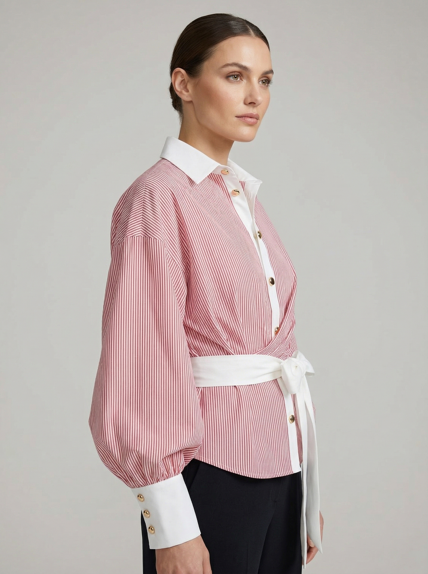 Ruœgy Chemise Rayée Ceinturée Femme
