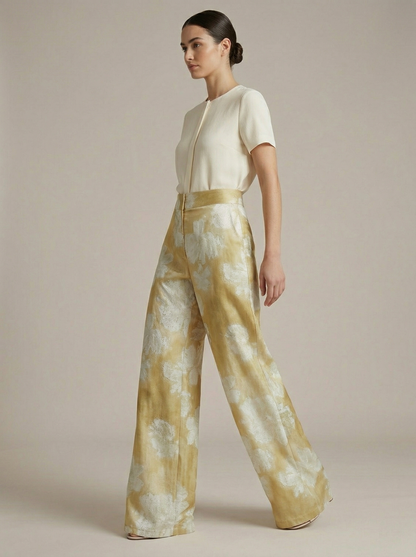 Ruœgy Pantalon Fleuri Imprimé Femme