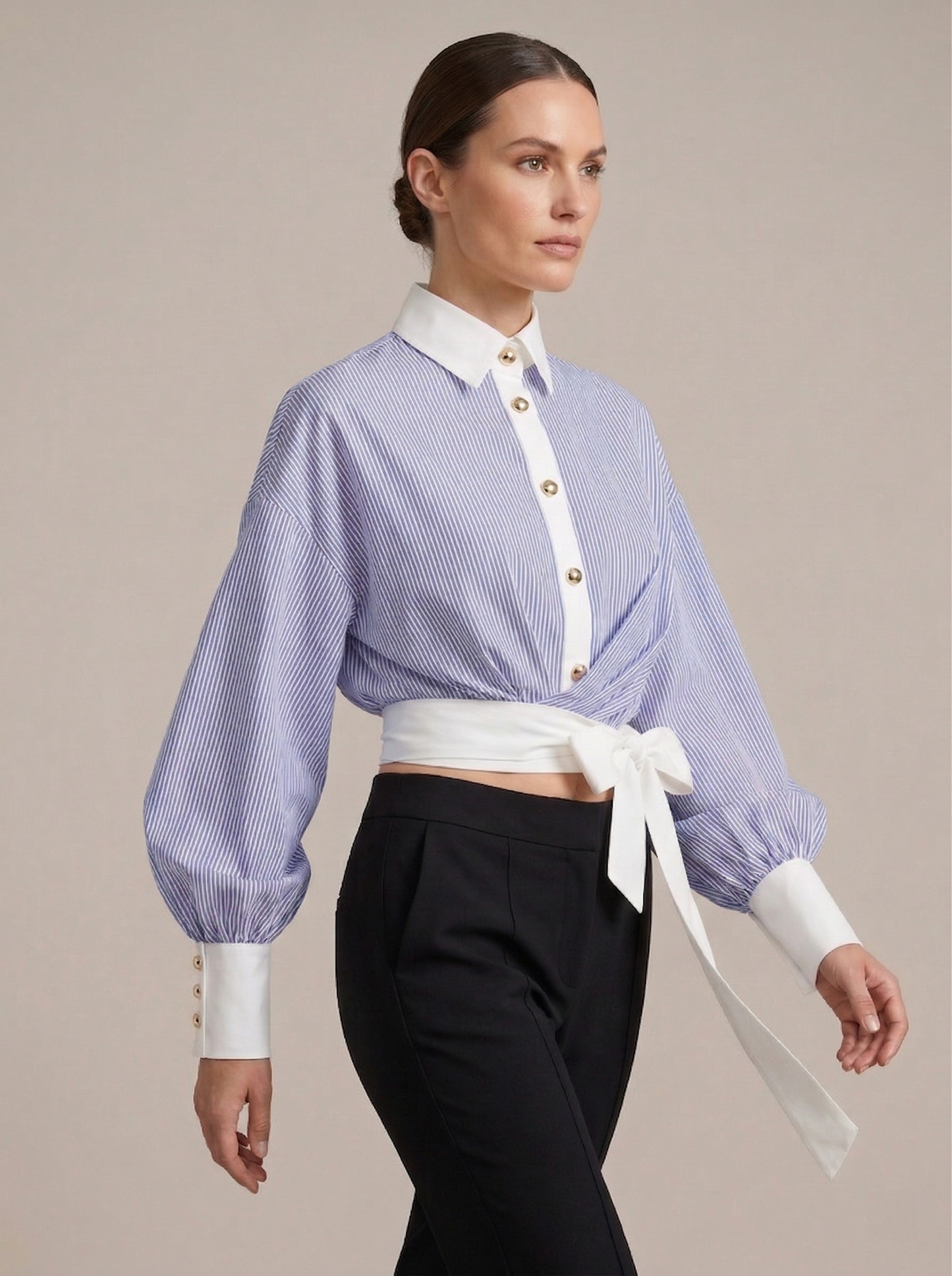 Ruœgy Chemise Rayée Ceinturée Femme