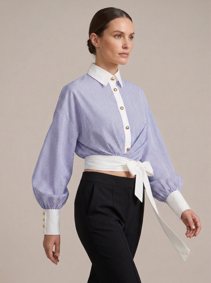 Ruœgy Chemise Rayée Ceinturée Femme