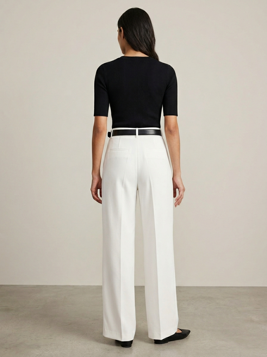 Ruœgy Pantalon Haute á Jambes Larges Femme