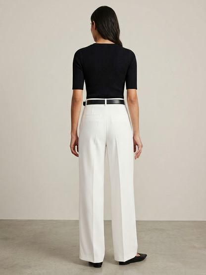 Ruœgy Pantalon Haute á Jambes Larges Femme