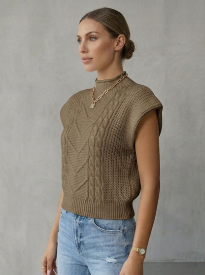 Ruœgy Pull Sans Manches Maille Femme