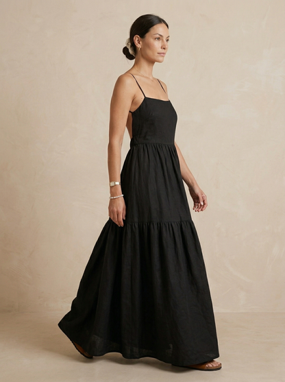 Ruœgy Robe Dos Nu Longue Élégante Femme