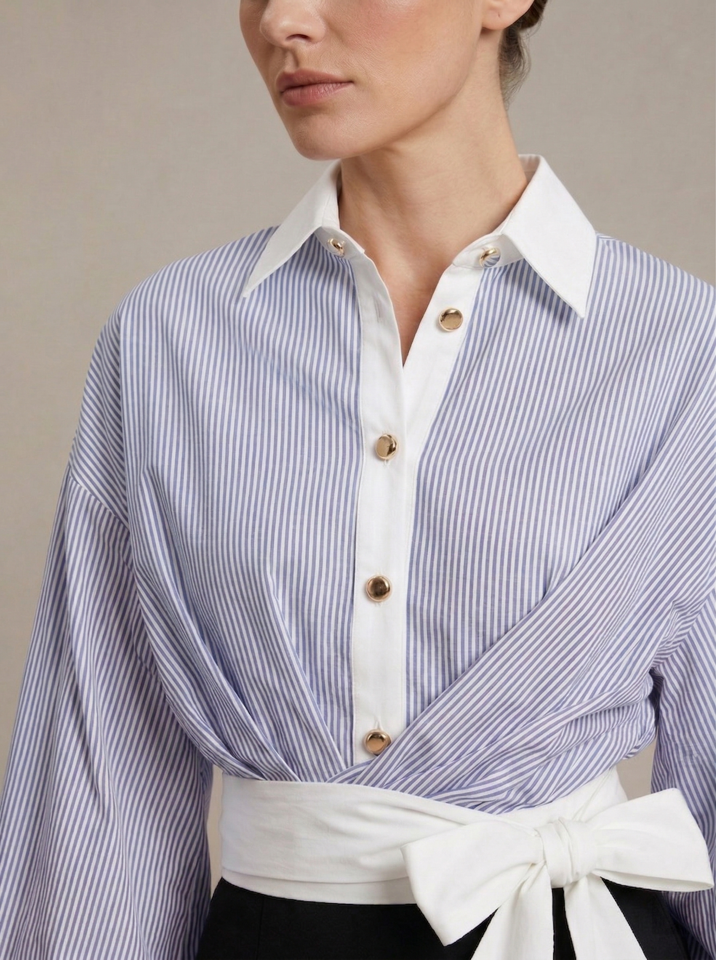 Ruœgy Chemise Rayée Ceinturée Femme