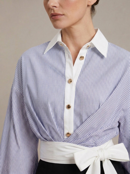 Ruœgy Chemise Rayée Ceinturée Femme