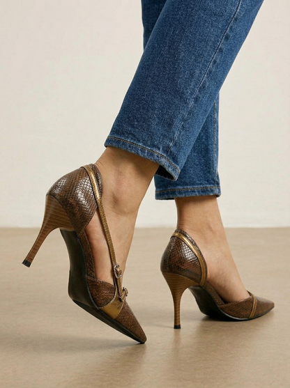 Ruœgy Talons Effet Serpent Bout Pointu Femme