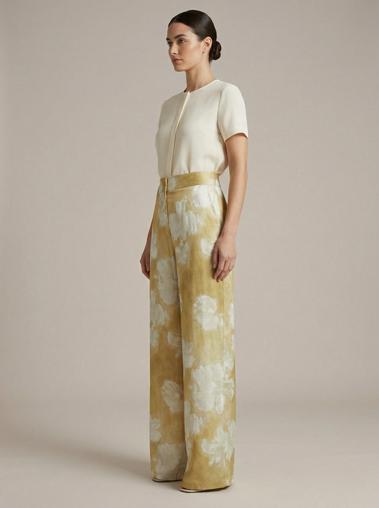 Ruœgy Pantalon Fleuri Imprimé Femme