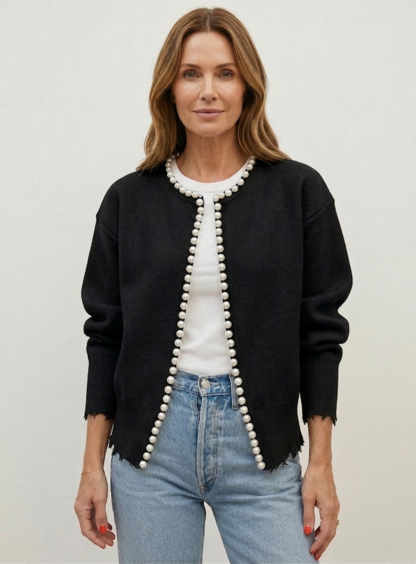 Ruœgy Cardigan à Bordure En Perles Femme