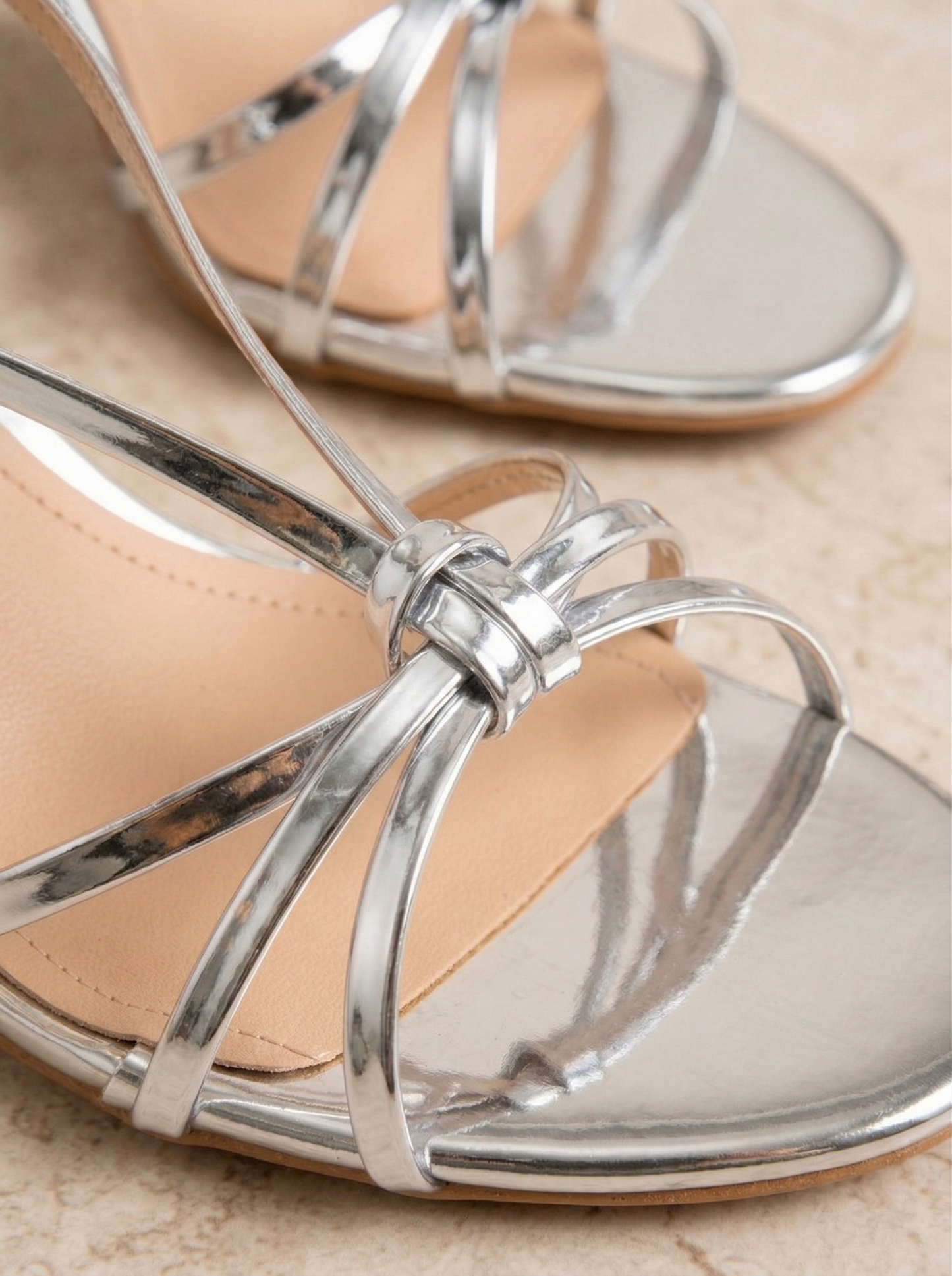 Ruœgy Talons Slingback Bout Ouvert à Nœud Femme