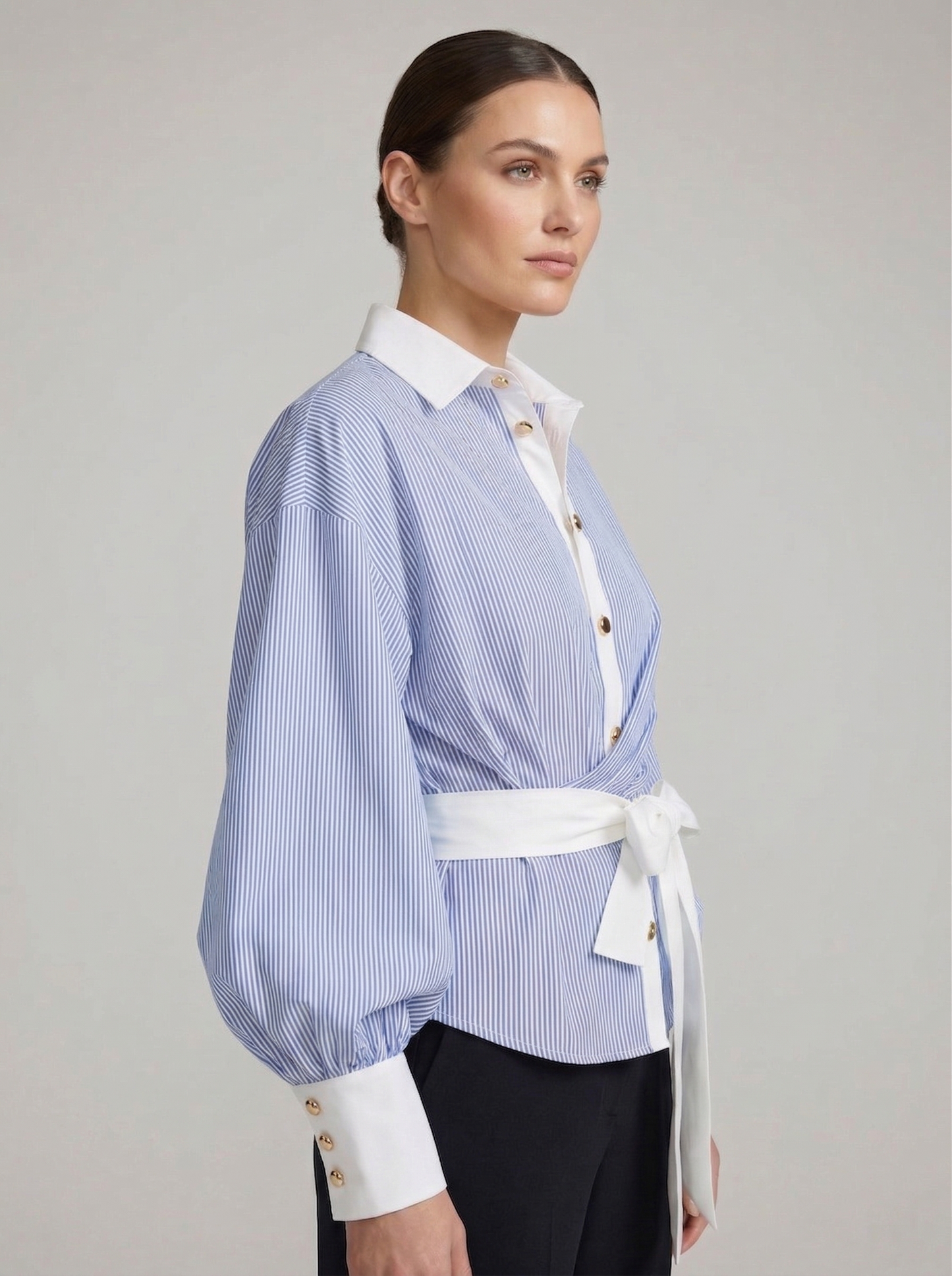 Ruœgy Chemise Rayée Ceinturée Femme