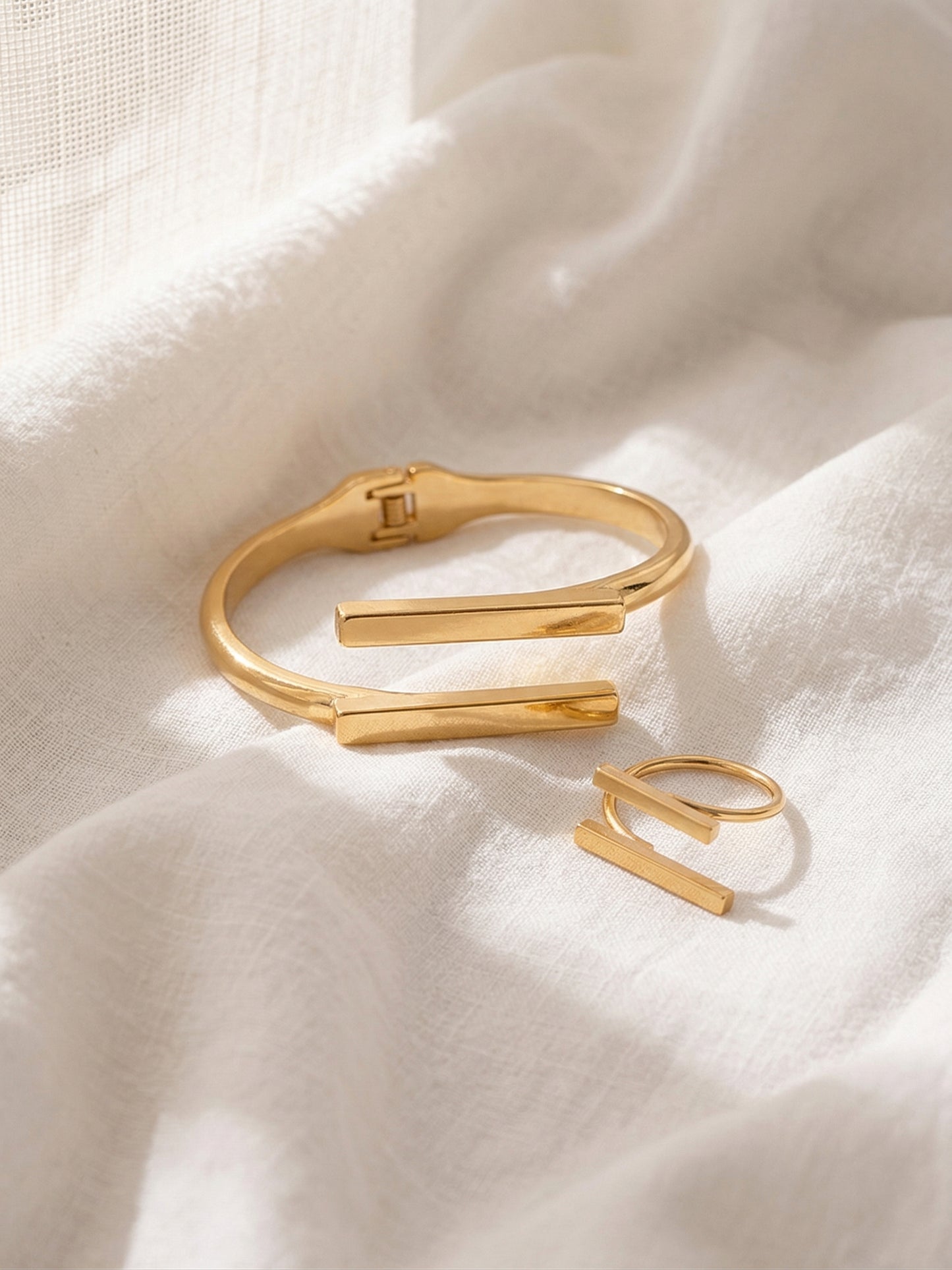 Ruœgy Ensemble Bague Et Bracelet En Or Femme