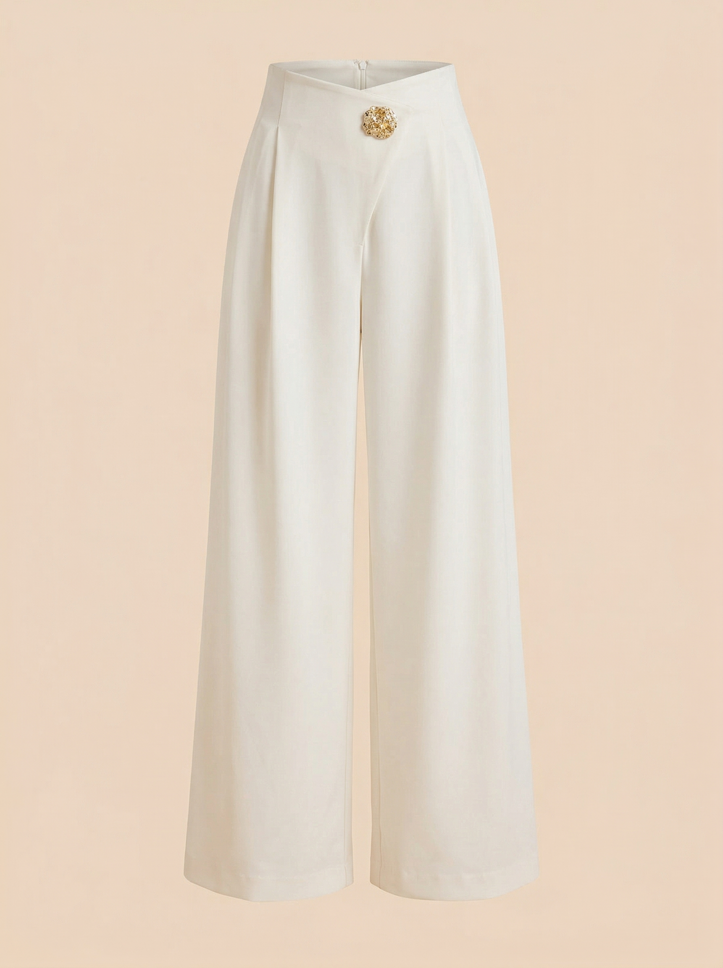 Ruœgy Pantalon Taille Haute à Jambes Larges Femme