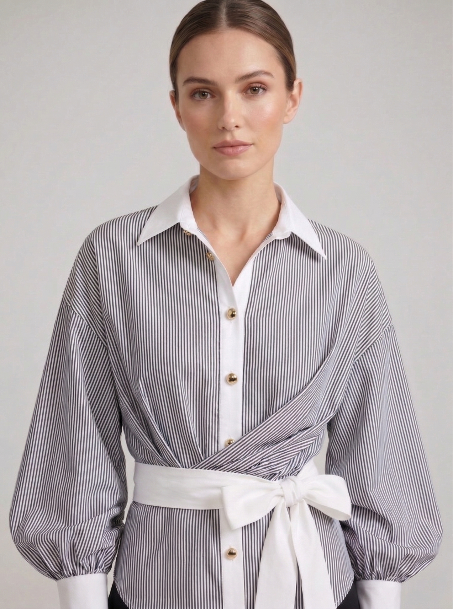 Ruœgy Chemise Rayée Ceinturée Femme