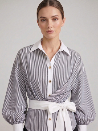 Ruœgy Chemise Rayée Ceinturée Femme