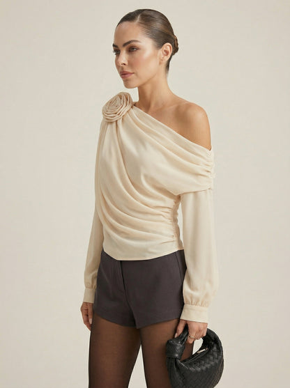 Ruœgy Blouse En Mousseline à Une Épaule Femme