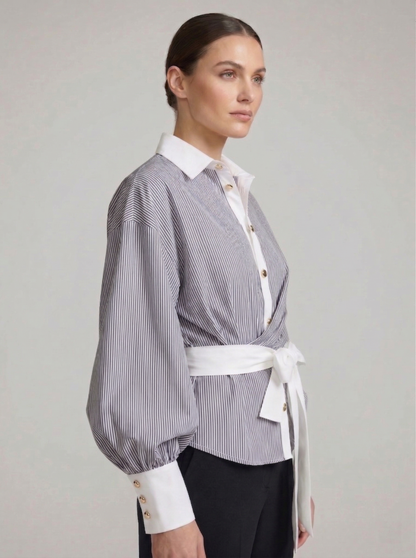 Ruœgy Chemise Rayée Ceinturée Femme