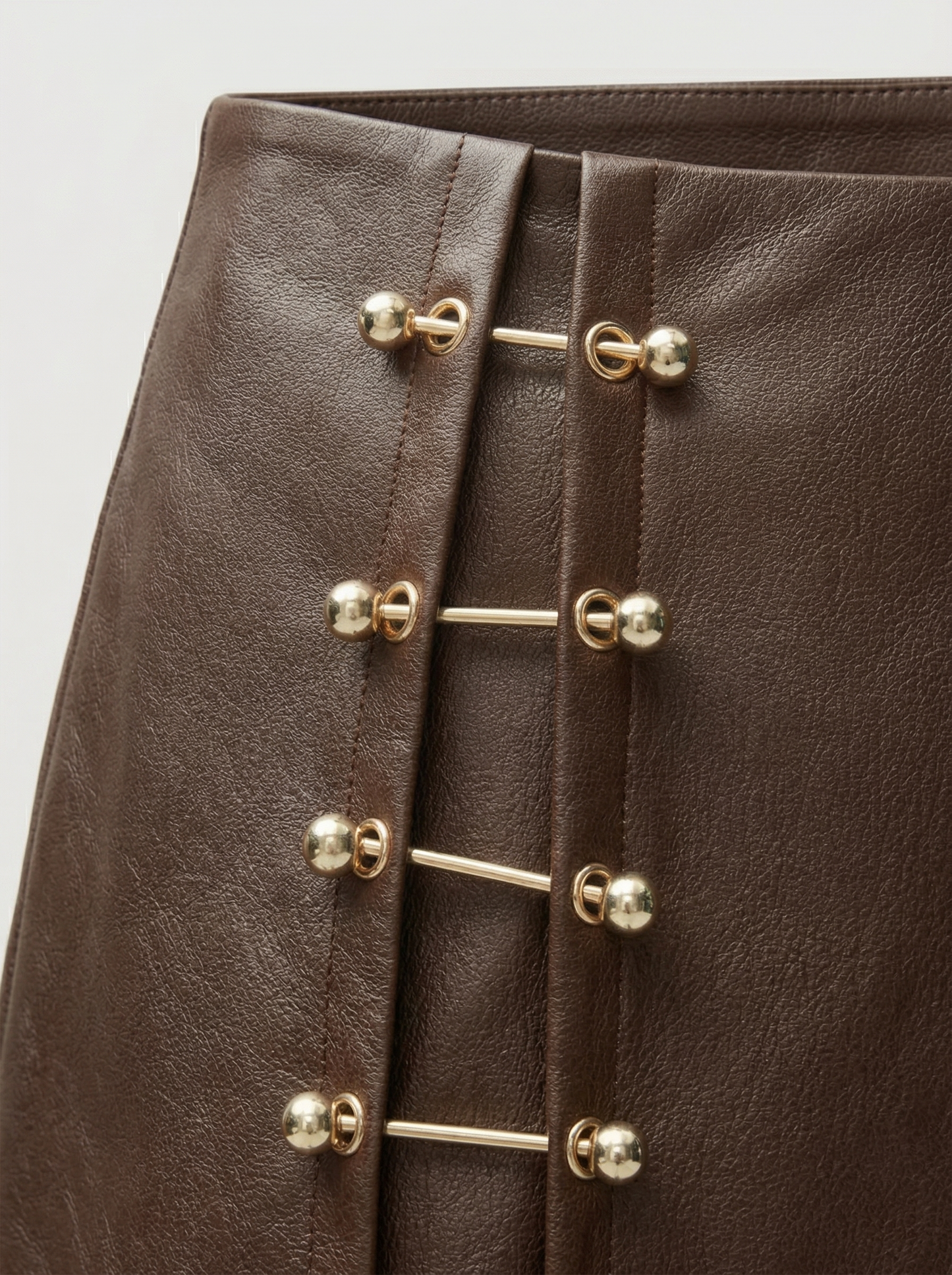 Ruœgy Jupe En Cuir Avec Détails Métalliques Femme