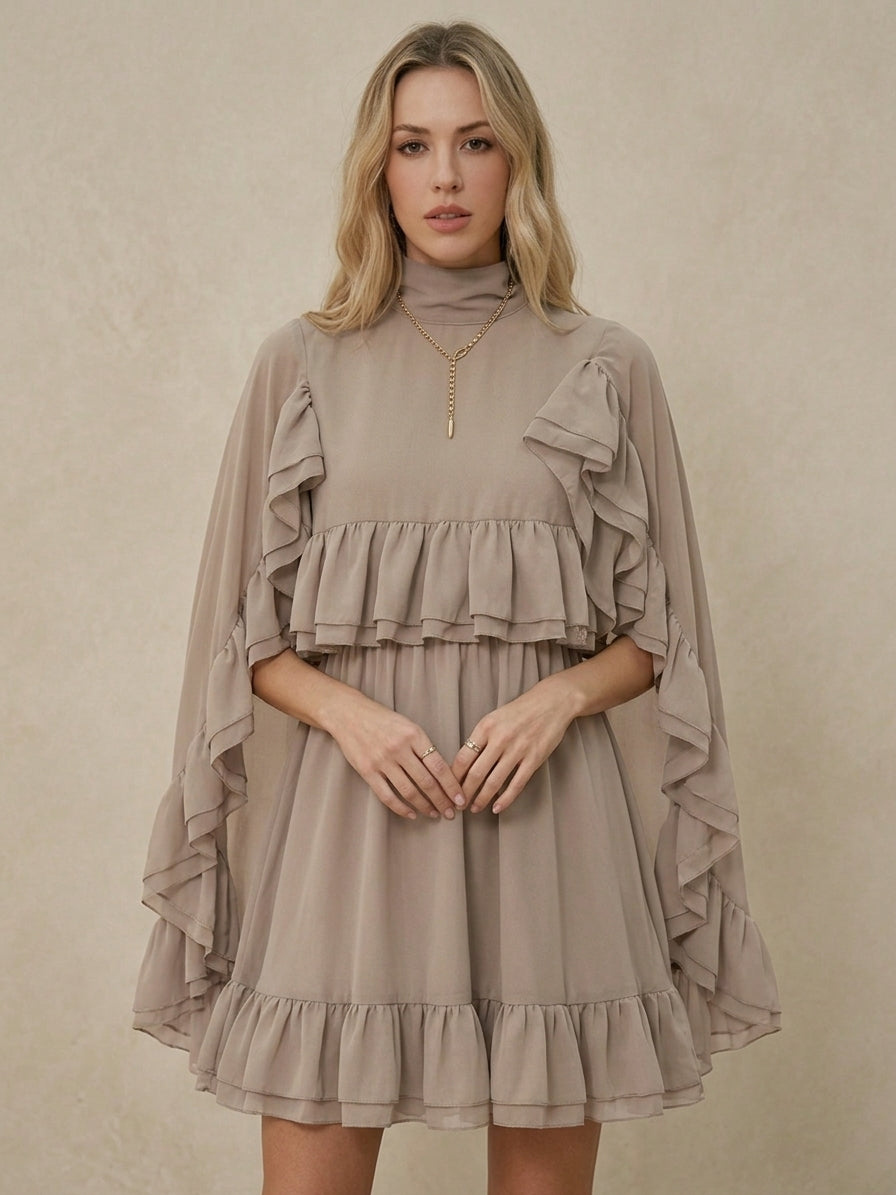 Ruœgy Robe à Volants En Mousseline Femme
