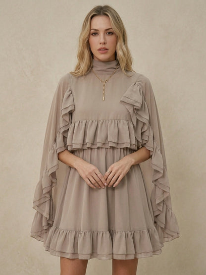 Ruœgy Robe à Volants En Mousseline Femme