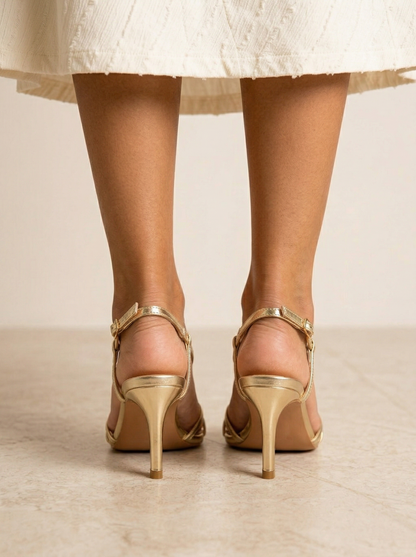 Ruœgy Talons Slingback Bout Ouvert à Nœud Femme