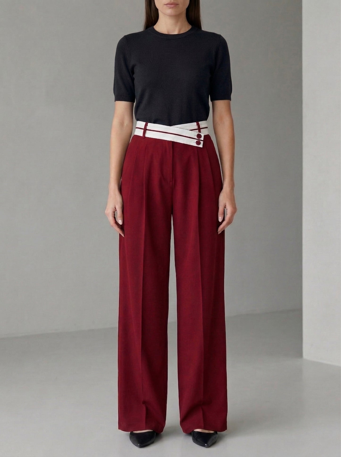 Ruœgy Pantalon Ample Asymétrique Femme