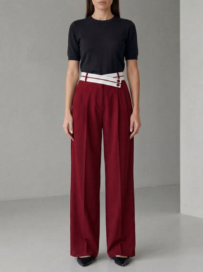 Ruœgy Pantalon Ample Asymétrique Femme