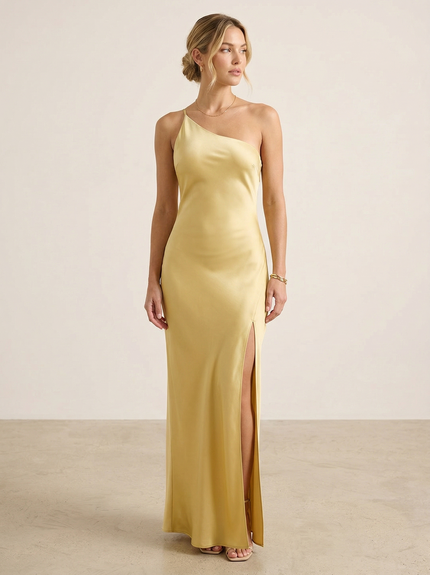 Ruœgy Robe Satinée Longue Asymétrique Femme