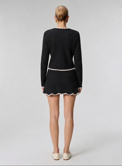 Ruœgy Cardigan Tricot Et Jupe Set Femme