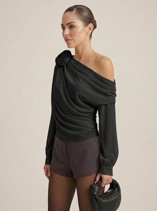 Ruœgy Blouse En Mousseline à Une Épaule Femme