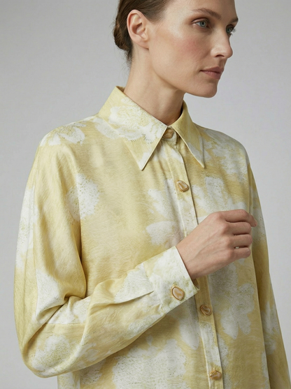 Ruœgy Blouse Fleurie Manches Longues Femme