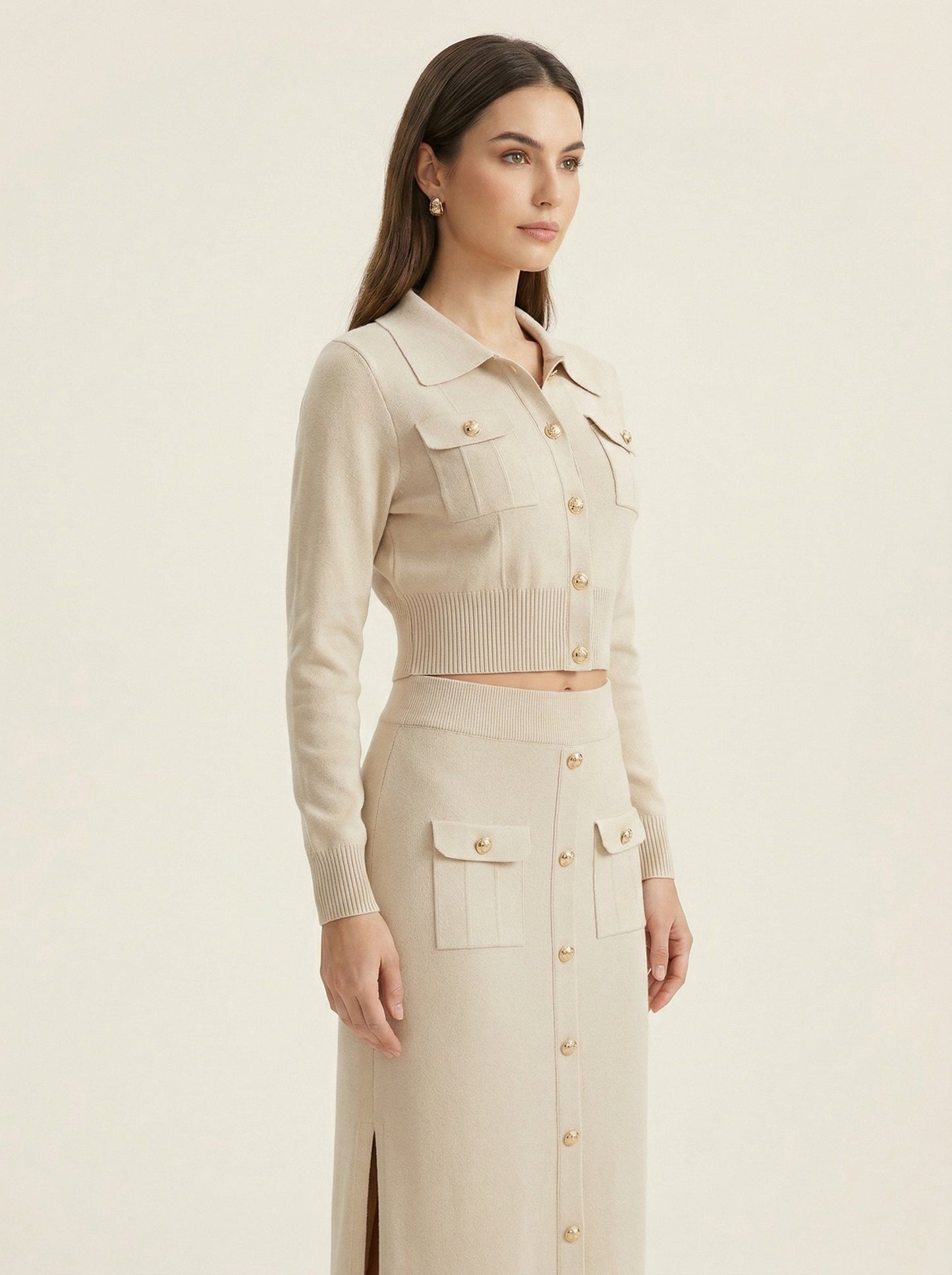 Ruœgy Ensemble Jupe Midi Et Cardigan Femme