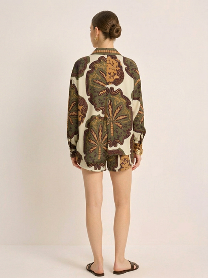 Ruœgy Ensemble Chemise Short Imprimé Femme