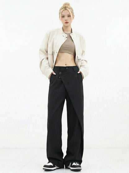 Ruœgy Pantalon Ample à Jambes Larges Femme
