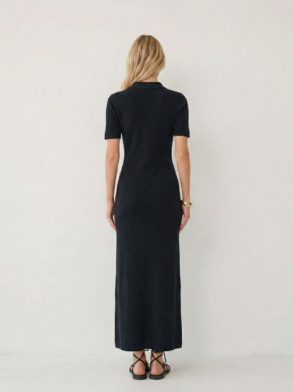 Ruœgy Robe Midi Avec Boutons En Métal Femme