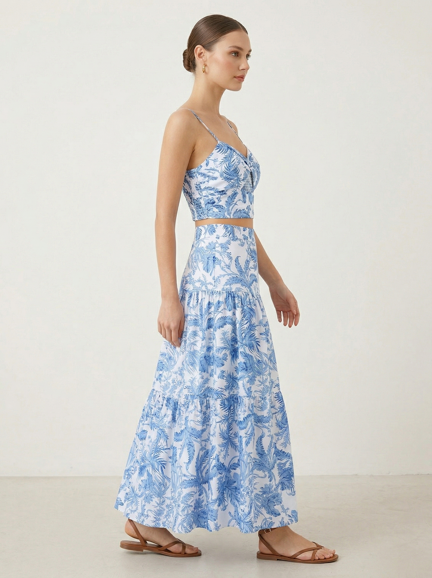 Ruœgy Ensemble Jupe Imprimée Bleue Femme