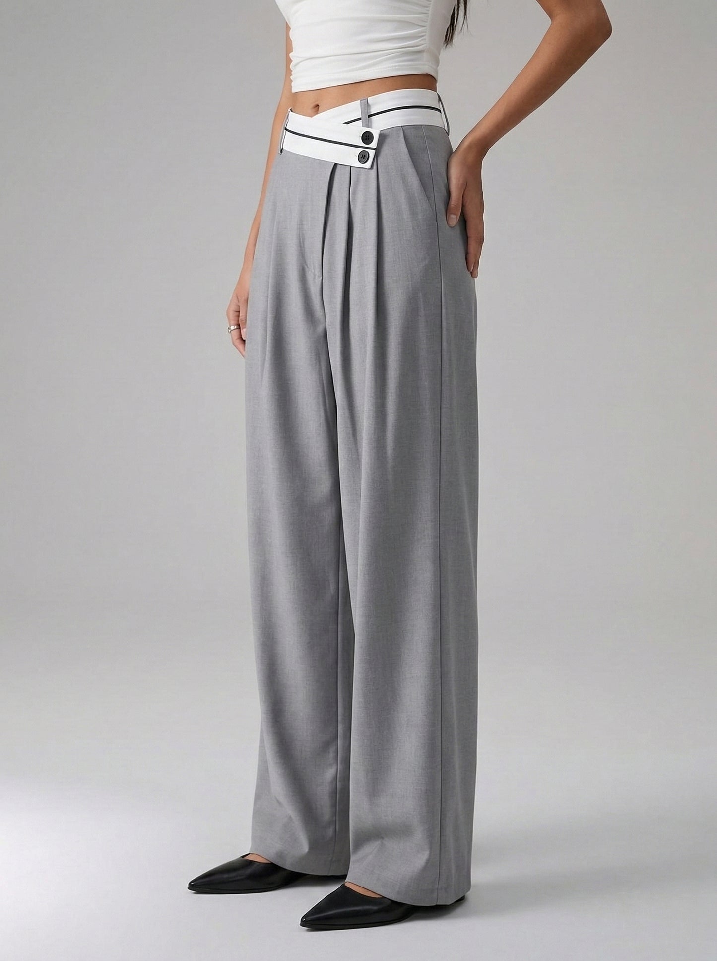 Ruœgy Pantalon Ample Asymétrique Femme