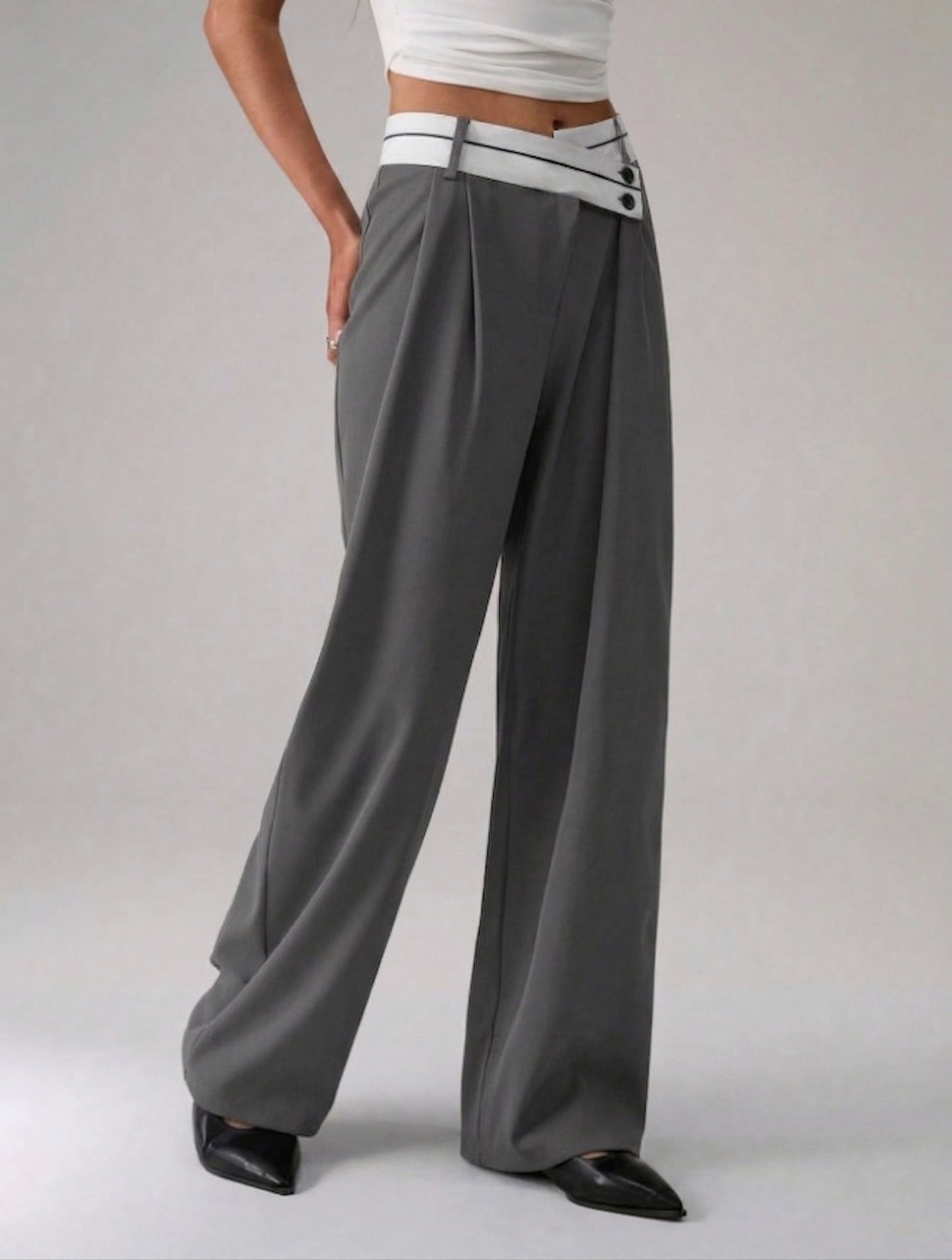 Ruœgy Pantalon Ample Asymétrique Femme