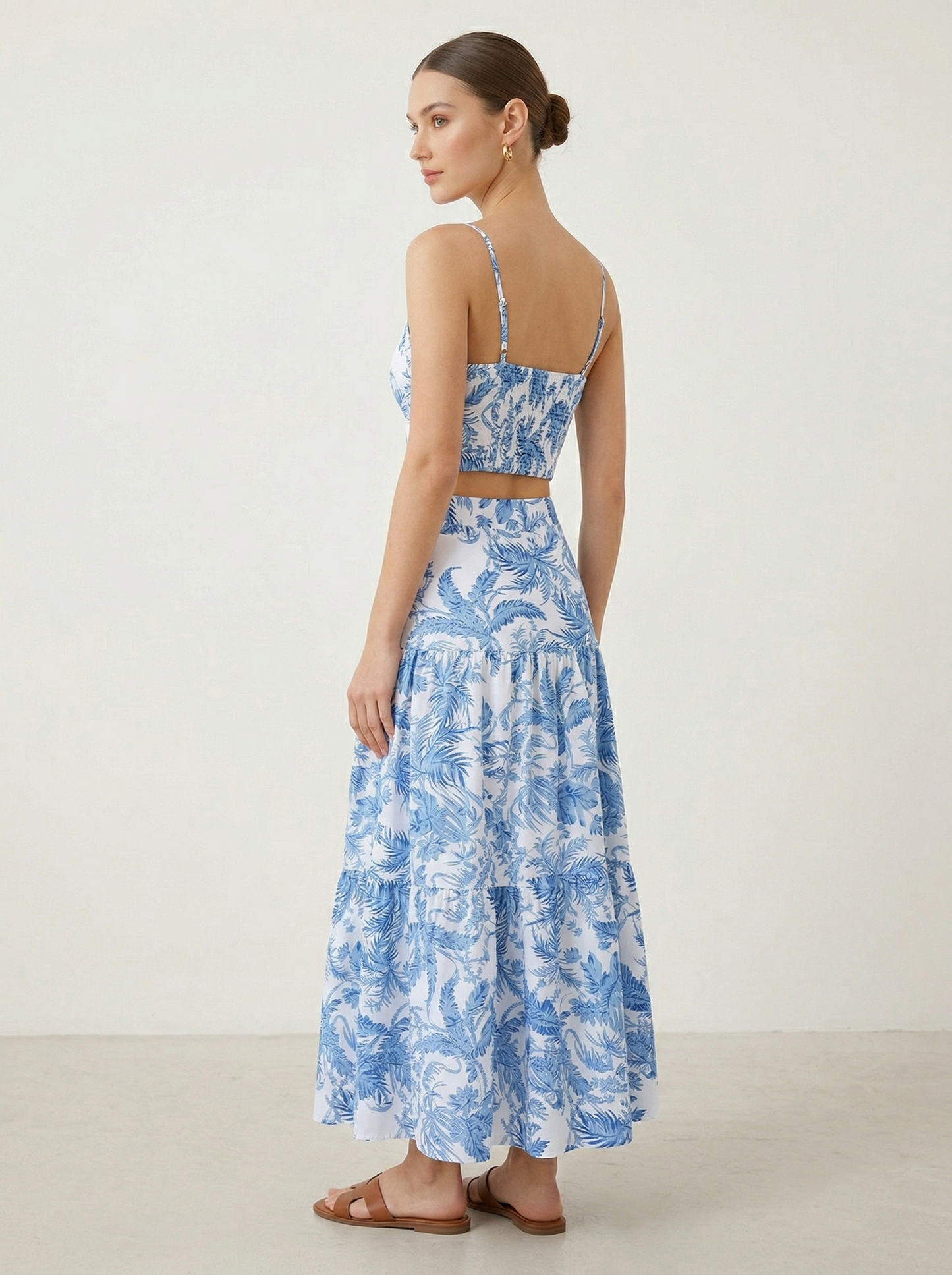 Ruœgy Ensemble Jupe Imprimée Bleue Femme